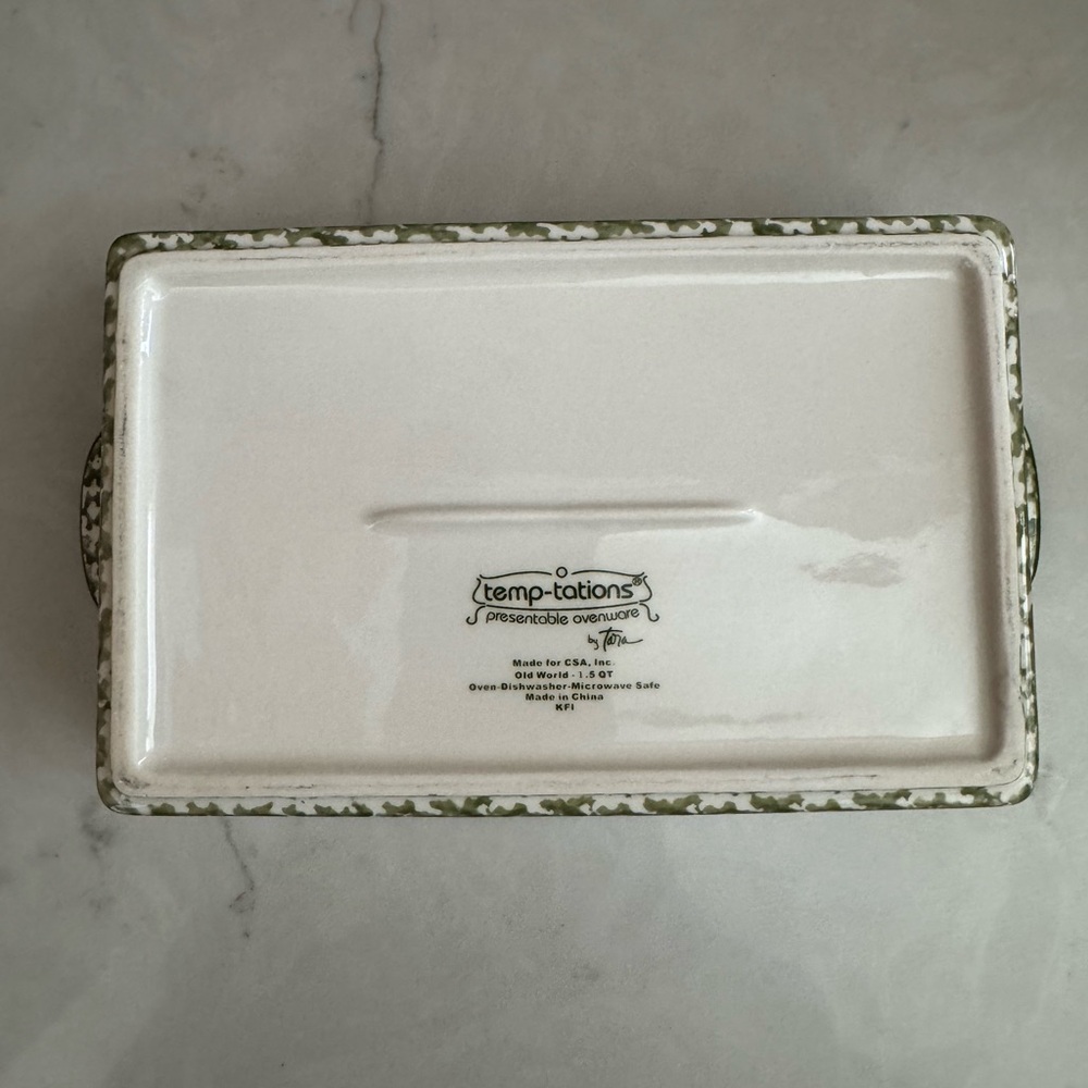 Vintage Temptations By Tara Old World Green Loaf/Casserole Dish 1.5 qt - Picture 6 of 11